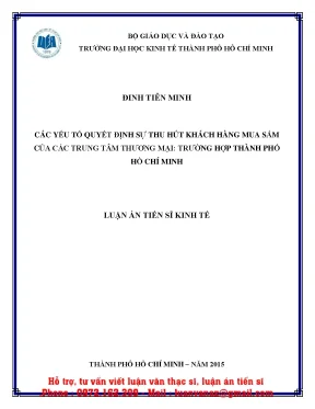 Yếu tố thu hút khách hàng tại trung tâm thương mại TP.HCM