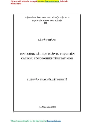 Đình Công Bất Hợp Pháp Tại Khu Công Nghiệp Tây Ninh: