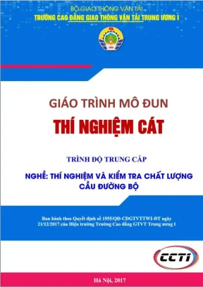 Giáo trình Thí nghiệm Cát: Kiểm tra Chất lượng Cầu Đường 