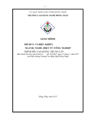 Giáo Trình Vi Điều Khiển Nghề Điện Tử Công Nghiệp
