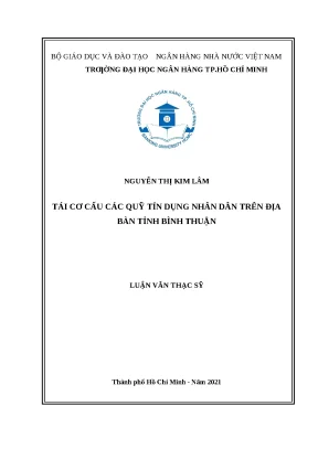 Tái Cơ Cấu Quỹ Tín Dụng Nhân Dân Tại Bình Thuận: Phân