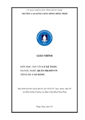 Giáo Trình Nguyên Lý Kế Toán Cho Doanh Nghiệp Vừa Và Nhỏ