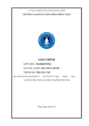 Giáo Trình Marketing Ngành Kế Toán HCSN Cao Đẳng