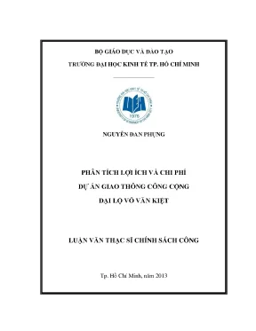 Phân Tích Lợi Ích và Chi Phí Dự Án Giao Thông Công Cộng