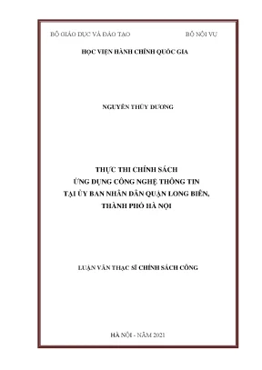 Thực thi chính sách ứng dụng công nghệ thông tin tại