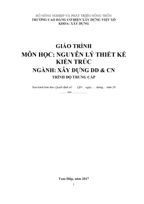 Nguyên lý thiết kế kiến trúc cho ngành xây dựng dân dụng 