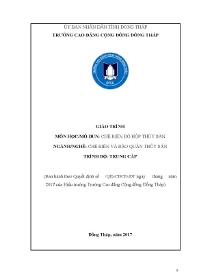Giáo Trình Chế Biến Đồ Hộp Thủy Sản Trung Cấp