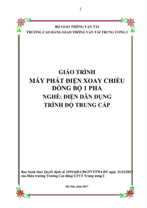 Toàn tập Giáo trình Máy phát điện xoay chiều 1 pha (Full)