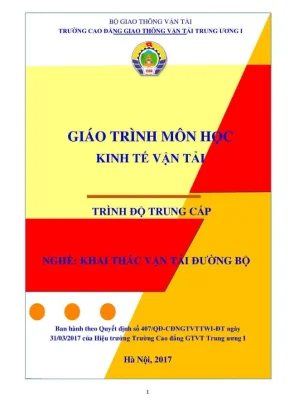Giáo trình Kinh tế vận tải đường bộ (Hệ Trung cấp)