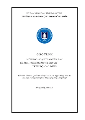 Giáo Trình Soạn Thảo Văn Bản Cho Ngành Quản Trị Kinh Doanh
