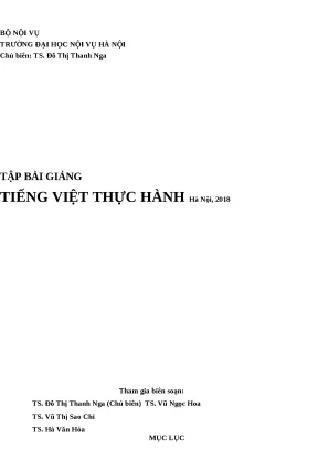 Giáo Trình Tiếng Việt Thực Hành: Kỹ Năng Giao Tiếp Hiệu Quả