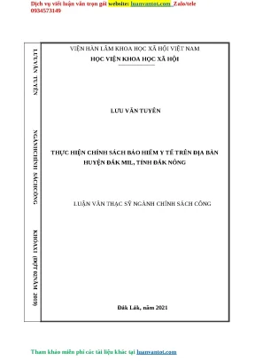 Chính sách bảo hiểm y tế tại huyện Đắk Mil, tỉnh Đắk