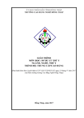 Giáo Trình Dược Lý Thú Y: Hướng Dẫn Toàn Diện Cho Nghề Thú Y