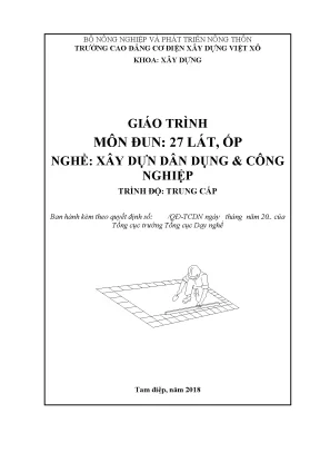 Giáo Trình Lát Ốp Nghề Xây Dựng Dân Dụng và Công Nghiệp 