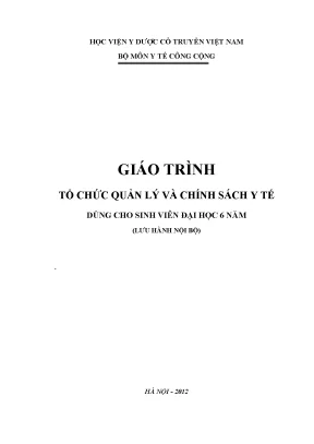Giáo Trình Tổ Chức Quản Lý và Chính Sách Y Tế Công Cộng