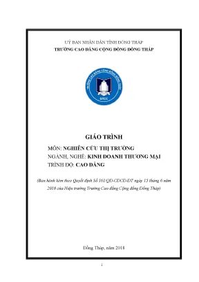 Giáo Trình Nghiên Cứu Thị Trường Kinh Doanh Thương Mại