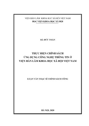 Phát triển ứng dụng công nghệ thông tin tại Viện Hàn lâm