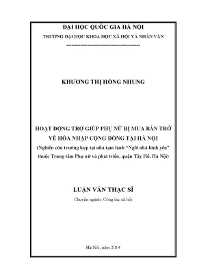 Hỗ Trợ Phụ Nữ Bị Mua Bán Hòa Nhập Cộng Đồng Tại Hà Nội
