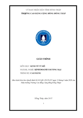 Giáo Trình Kinh Tế Vĩ Mô Dành Cho Sinh Viên Cao Đẳng