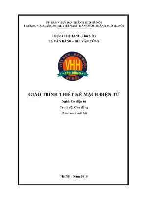 Giáo Trình Thiết Kế Mạch Điện Tử Cơ Điện Tử Cao Đẳng