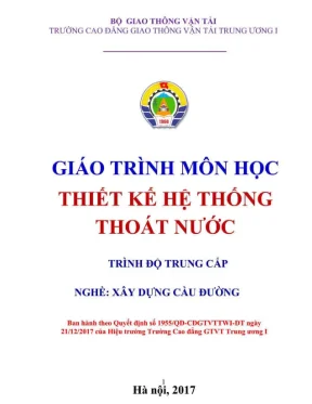 Giáo trình Thiết kế Hệ thống Thoát nước Cầu đường (TC)