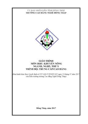 Giáo Trình Khuyến Nông Nghề Thú Y Cao Đẳng