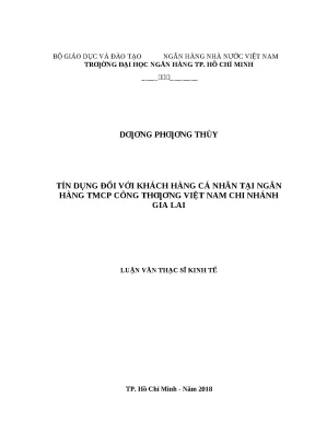 Tín Dụng Cá Nhân Tại Ngân Hàng TMCP Công Thương Việt Nam