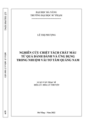 Chiết Tách Chất Màu Từ Quả Dành Dành Và Ứng Dụng Trong