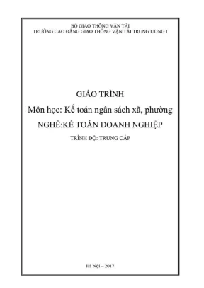 Giáo trình Kế toán ngân sách xã, phường (Hệ Trung cấp)