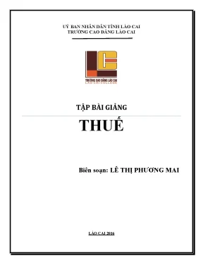 Giáo Trình Thuế Cho Doanh Nghiệp Vừa Và Nhỏ
