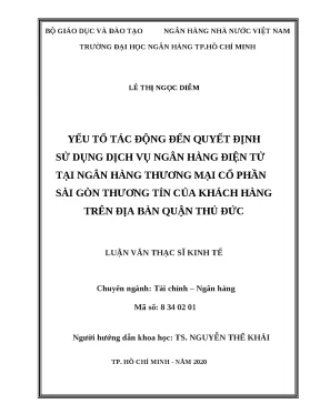 Yếu Tố Ảnh Hưởng Đến Quyết Định Sử Dụng Dịch Vụ Ngân