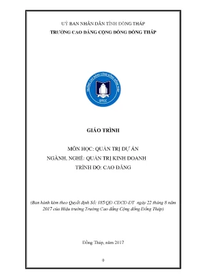 Giáo Trình Quản Trị Dự Án Ngành Kinh Doanh Thương Mại