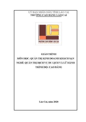 Giáo Trình Quản Trị Kinh Doanh Khách Sạn Dành Cho Sinh 