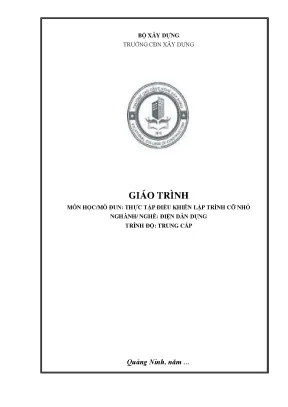 Giáo Trình Thực Tập Lập Trình Điều Khiển Cỡ Nhỏ Ngành 