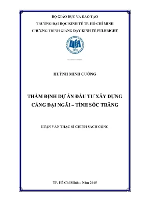 Thẩm định dự án đầu tư cảng Đại Ngãi tỉnh Sóc Trăng