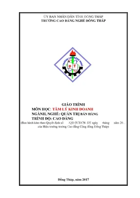 Giáo Trình Tâm Lý Kinh Doanh Dành Cho Quản Trị Bán Hàng 