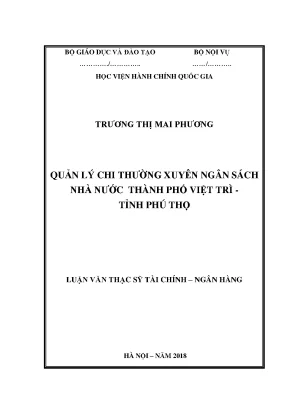 Quản lý chi thường xuyên ngân sách nhà nước tại thành