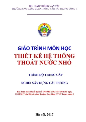 Giáo trình thiết kế hệ thống thoát nước nhỏ xây dựng