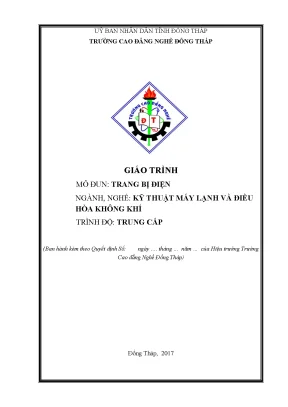 Giáo Trình Kỹ Thuật Máy Lạnh và Điều Hòa Không Khí Trung Cấp