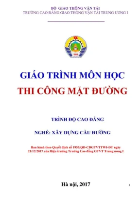 Giáo trình Thi công mặt đường - Ngành Xây dựng cầu đường