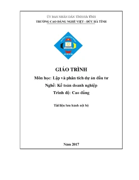 Hướng Dẫn Lập và Phân Tích Dự Án Đầu Tư Kế Toán Doanh Nghiệp