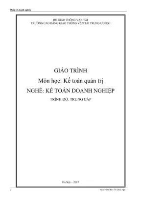 Giáo trình Quản trị Doanh nghiệp Kế toán Trung cấp