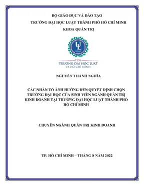 Những yếu tố quyết định chọn trường đại học của sinh