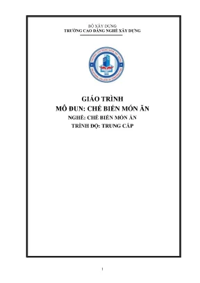 Giáo Trình Chế Biến Món Ăn Trung Cấp: Hướng Dẫn Chi Tiết 