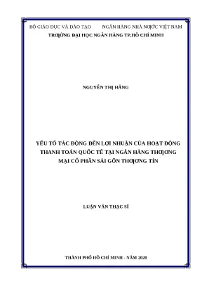Yếu Tố Ảnh Hưởng Đến Lợi Nhuận Hoạt Động Thanh Toán Quốc