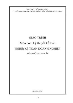 Giáo trình Lý thuyết Kế toán Doanh nghiệp (Trung cấp)
