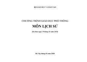 Chương Trình Giáo Dục Phổ Thông Môn Lịch Sử - Dự Thảo 2018