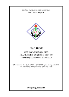 Giáo Trình Trang Bị Điện Ngành Công Nghệ Kỹ Thuật Điện - 
