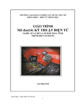 Giáo Trình Kỹ Thuật Điện Tử Sửa Chữa Lắp Ráp Máy Tính 