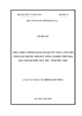 Giải pháp việc làm cho nông dân bị thu hồi đất tại Việt Trì